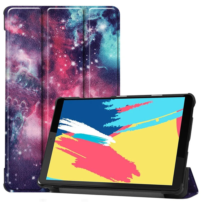 Pattern Printing Leather Tri-fold Stand Tablet Case Cover for Lenovo Tab M8 - Starry Sky - 1