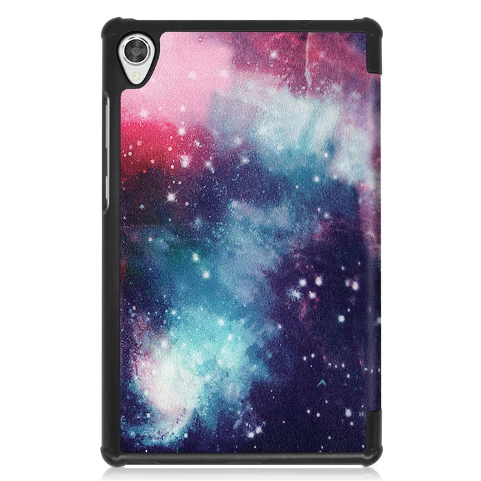 Pattern Printing Leather Tri-fold Stand Tablet Case Cover for Lenovo Tab M8 - Starry Sky - 2