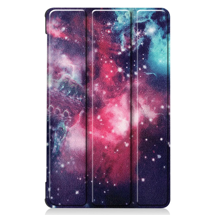 Pattern Printing Leather Tri-fold Stand Tablet Case Cover for Lenovo Tab M8 - Starry Sky - 3