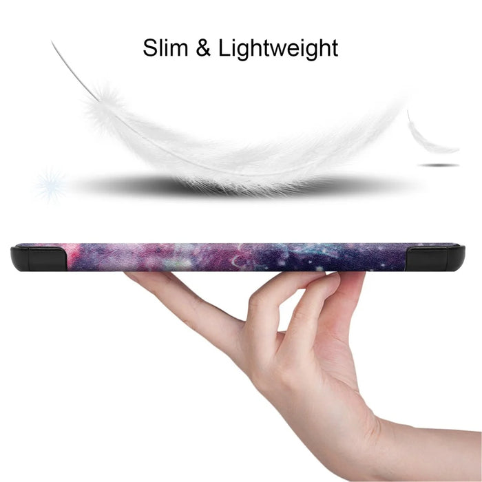 Pattern Printing Leather Tri-fold Stand Tablet Case Cover for Lenovo Tab M8 - Starry Sky - 4