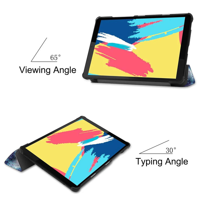 Pattern Printing Leather Tri-fold Stand Tablet Case Cover for Lenovo Tab M8 - Starry Sky - 5