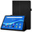 For Lenovo Tab M10 Plus TB-X606F PU Leather Case Shockproof Flip Tablet Cover with Stand Elastic Pencil Holder - Black - 1