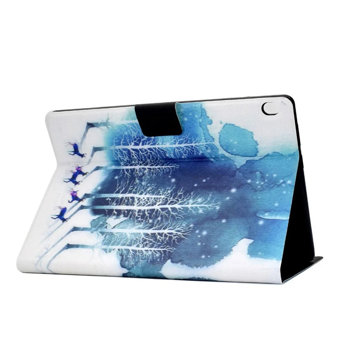 Pattern Printing Leather Stand Tablet Cover for Lenovo Tab M10 TB-X605F - Forest and Elk - 6