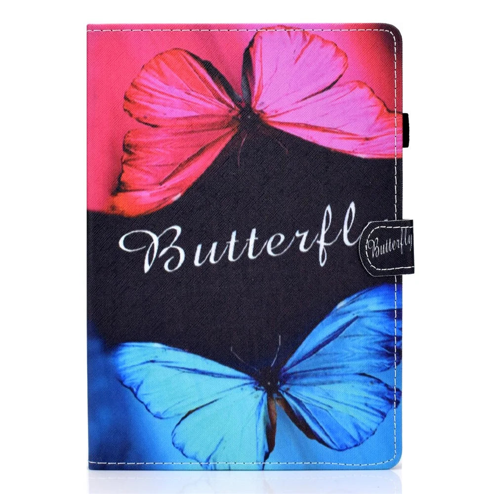 Pattern Printing Leather Card Holder Tablet Case for Lenovo Tab M10 TB-X605F - Butterfly - 2
