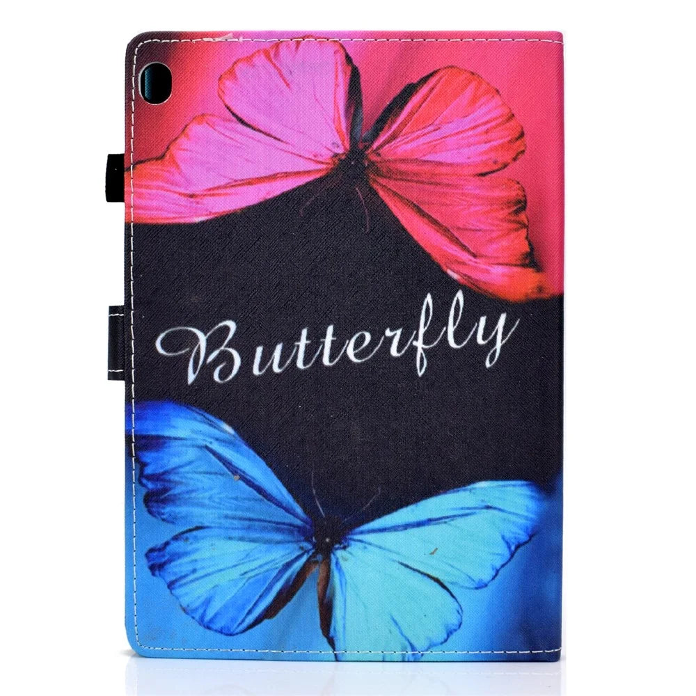 Pattern Printing Leather Card Holder Tablet Case for Lenovo Tab M10 TB-X605F - Butterfly - 3