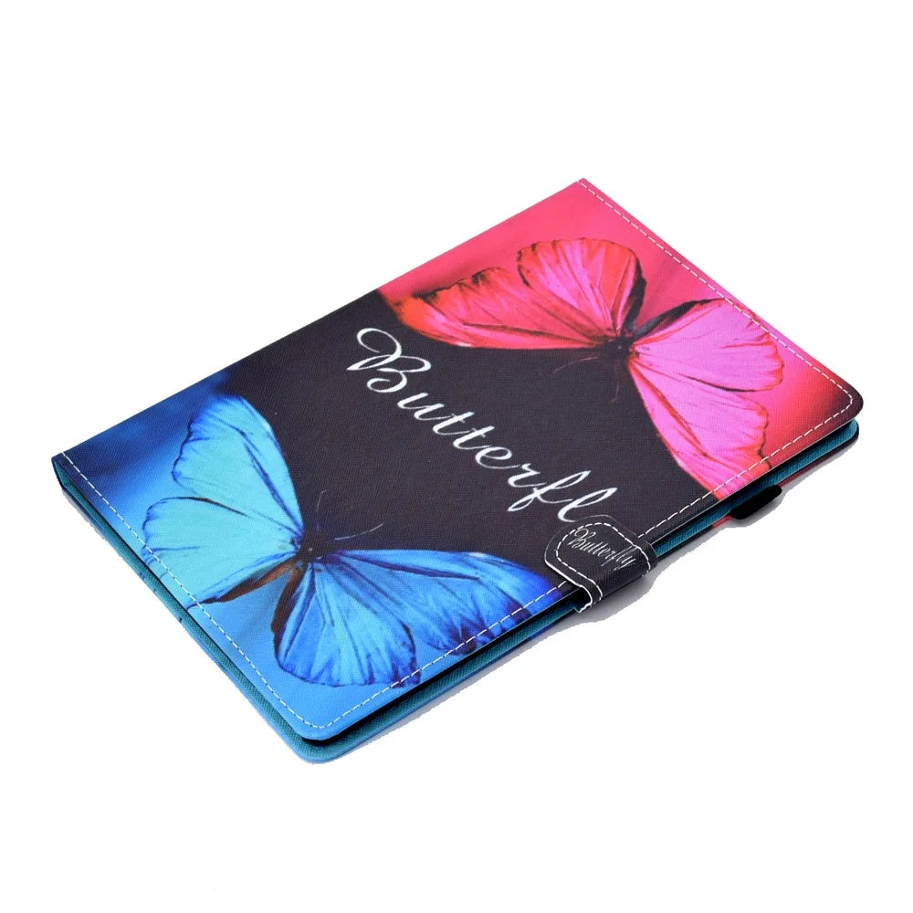 Pattern Printing Leather Card Holder Tablet Case for Lenovo Tab M10 TB-X605F - Butterfly - 5