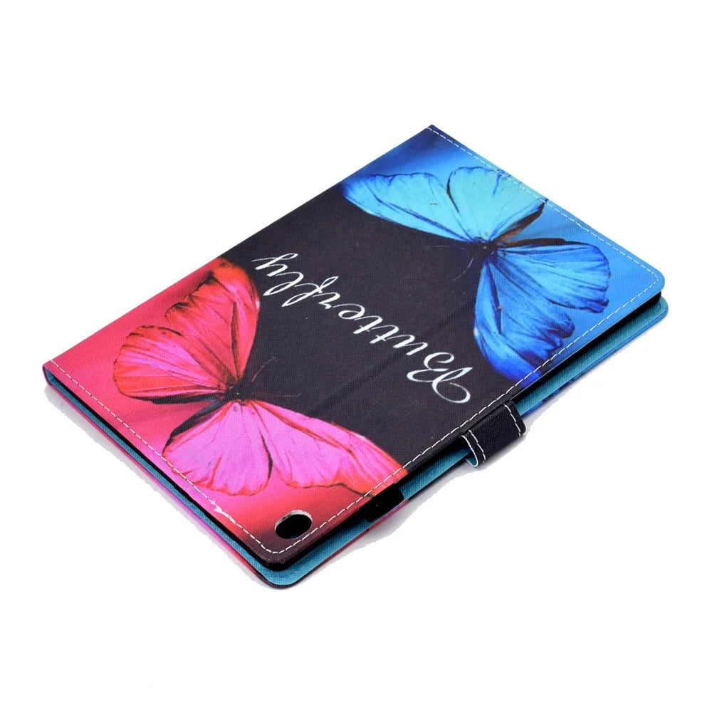 Pattern Printing Leather Card Holder Tablet Case for Lenovo Tab M10 TB-X605F - Butterfly - 6