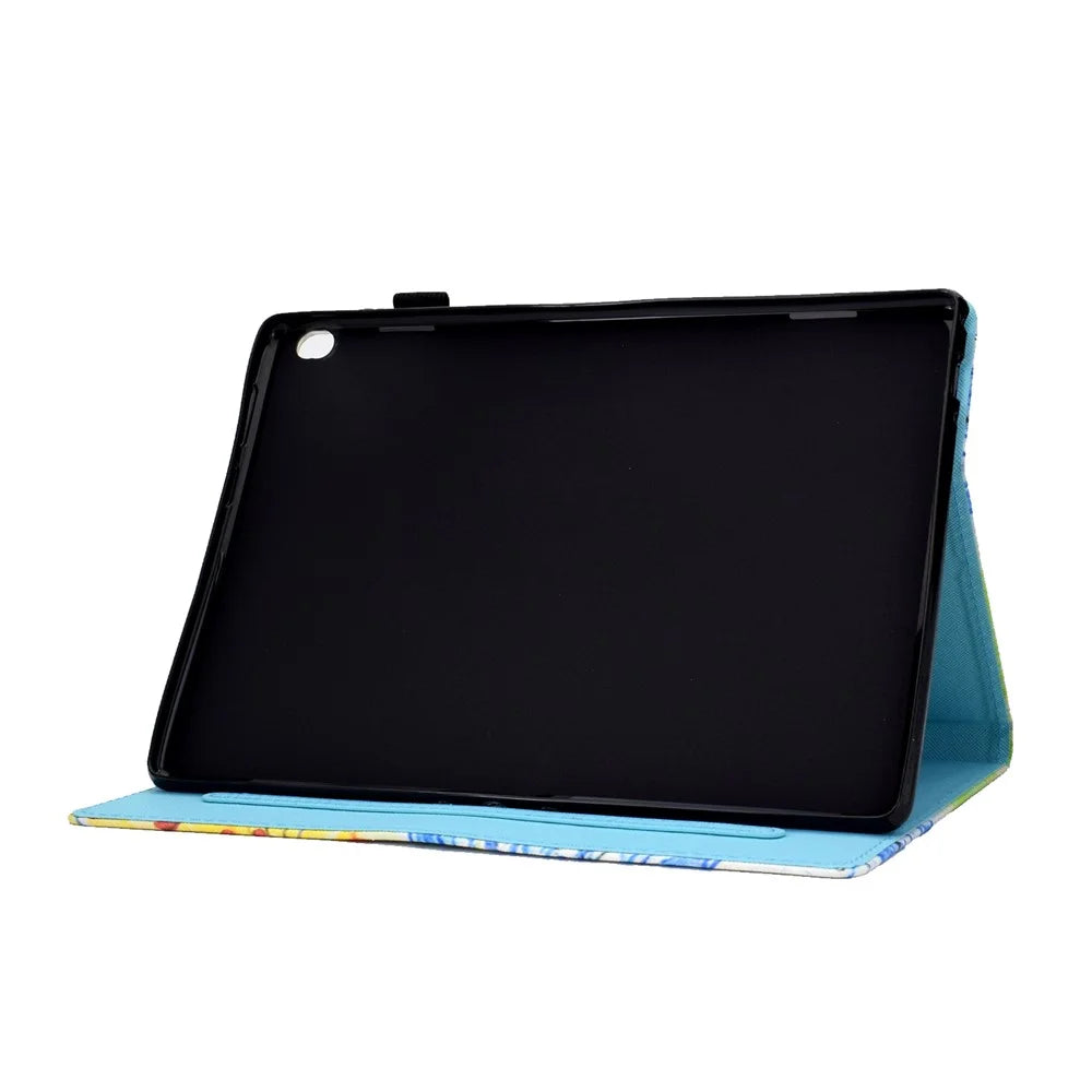 Pattern Printing Leather Card Holder Tablet Case for Lenovo Tab M10 TB-X605F - Butterfly - 7
