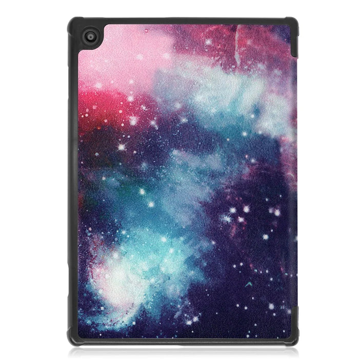 Pattern Printing Leather Tri-fold Tablet Flip Cover for Lenovo M10 FHD REL TB-X605FC - Starry Sky - 3