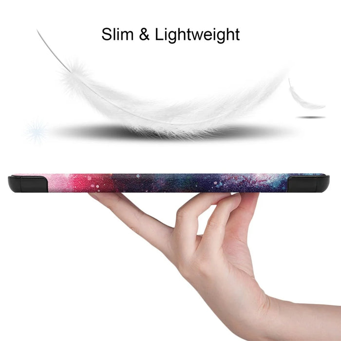 Pattern Printing Leather Tri-fold Tablet Flip Cover for Lenovo M10 FHD REL TB-X605FC - Starry Sky - 5