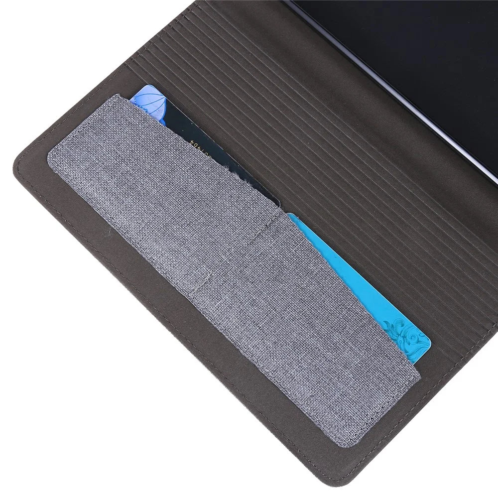 Cloth Texture Card Slots Stand Leather Cover for Lenovo Tab M8/Tab M8 (2nd Gen) - Grey - 4