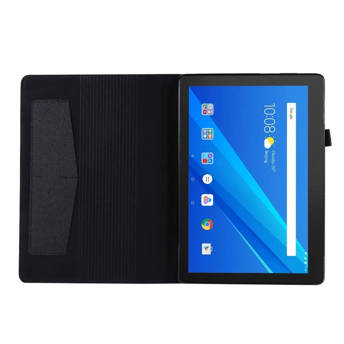 Cloth Texture Card Slots Leather Protective Case for Lenovo Tab M10 TB-X605F - Black - 2