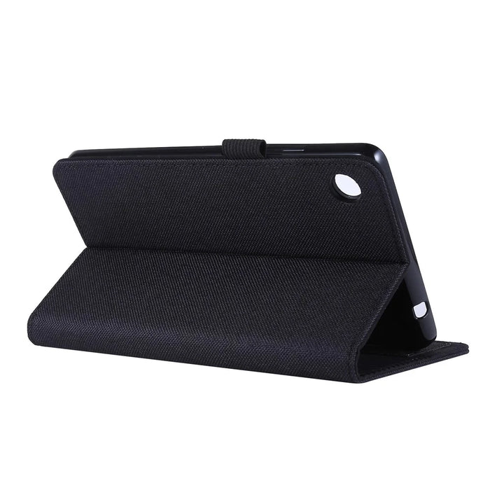 Cloth Texture Card Slots Stand Leather Protective Cover for  Lenovo Tab M7 (2nd Gen) TB-7305F / (3rd Gen) - Black - 4