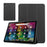 Litch Skin PU Leather Tri-fold Stand Shell for Lenovo Chromebook Duet Tablet Case - Black - 1