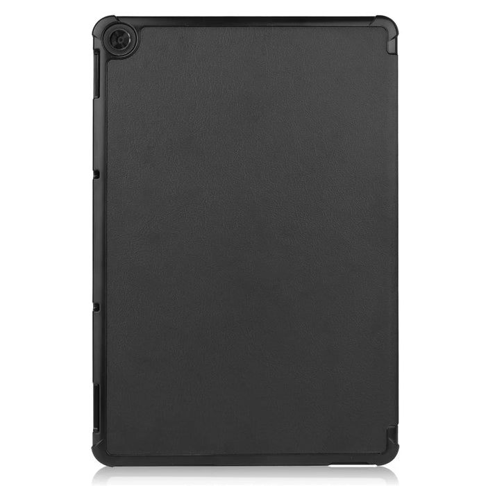 Litch Skin PU Leather Tri-fold Stand Shell for Lenovo Chromebook Duet Tablet Case - Black - 3