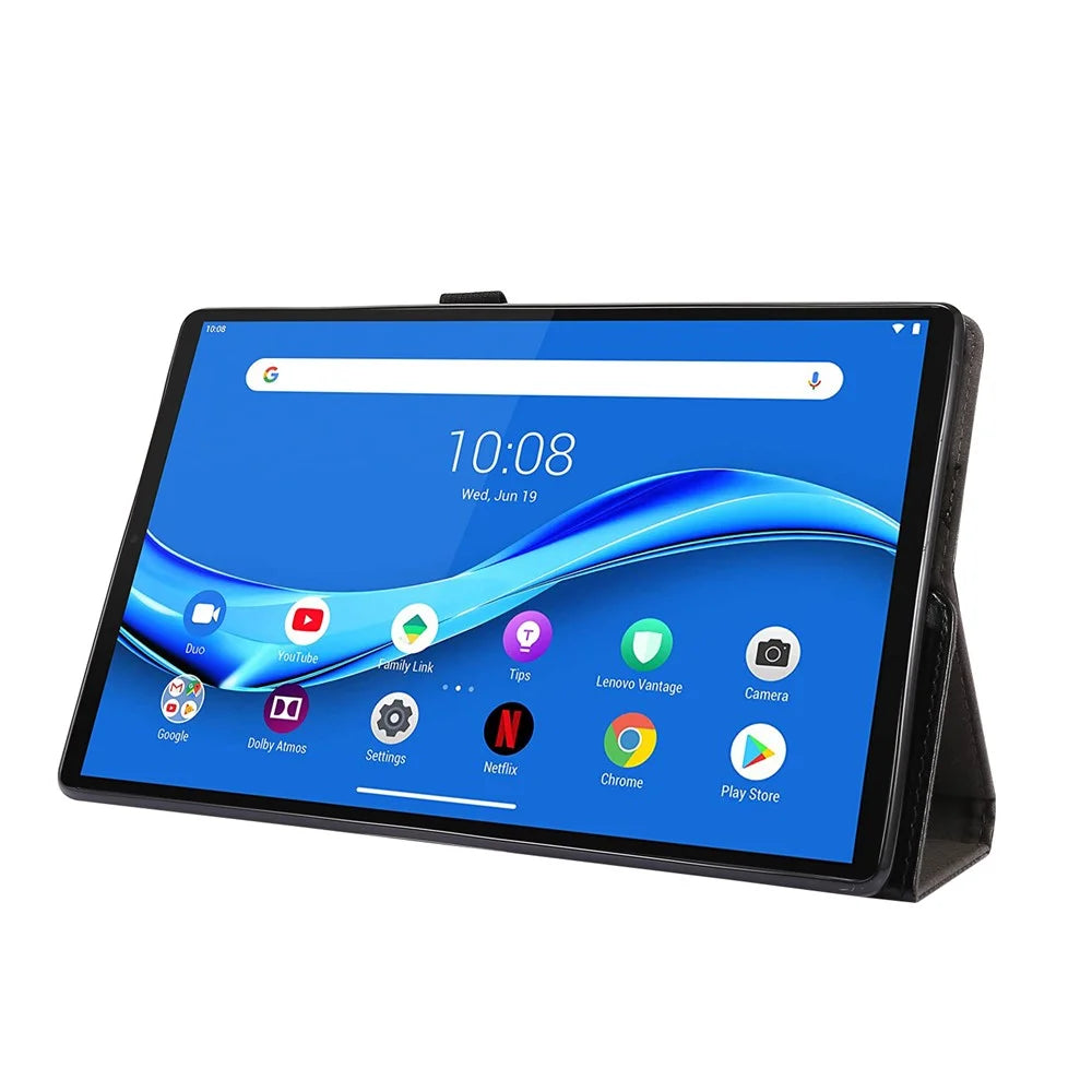 Crazy Horse Texture Leather Two-Fold Design Cover Case for Lenovo Tab M10 Plus - Black - 4