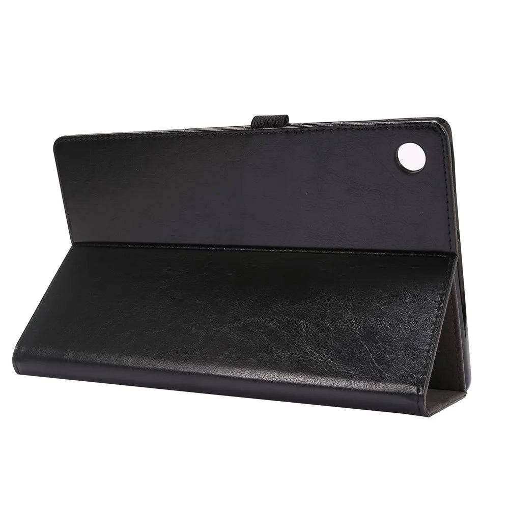 Crazy Horse Texture Leather Two-Fold Design Cover Case for Lenovo Tab M10 Plus - Black - 5