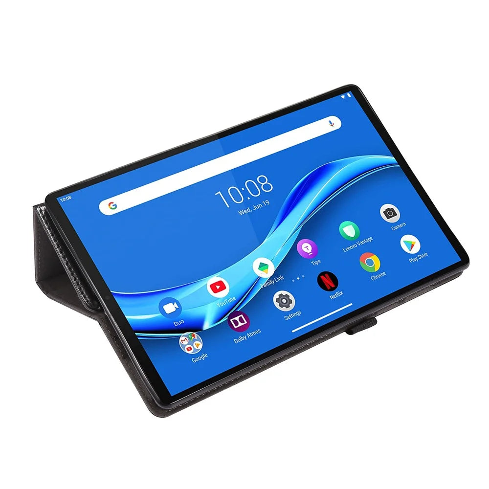 Crazy Horse Texture Leather Two-Fold Design Cover Case for Lenovo Tab M10 Plus - Black - 6
