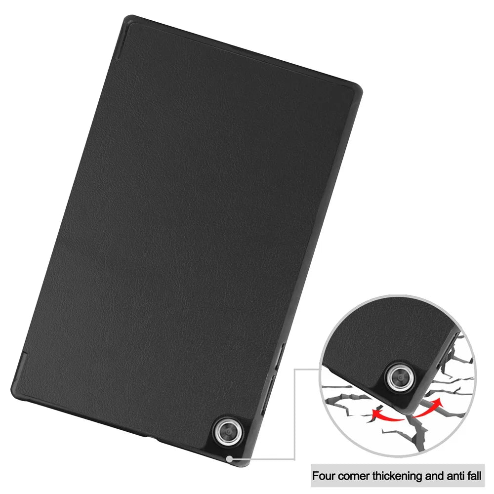 Tri-fold Leather Stand Tablet Case Narrow Bezel Multi-Color Tablet Cover for Lenovo Tab M10 HD Gen 2 TB-X306F/TB-X306X - Black - 5