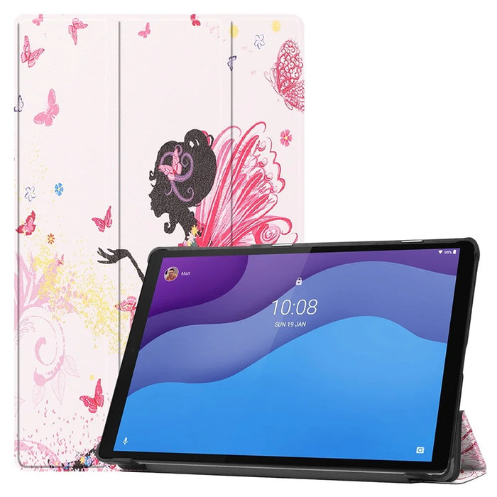 Dustproof Pattern Printing PU Leather Tri-fold Stand Tablet Case for Lenovo Tab M10 HD Gen 2 TB-X306F / TB-X306X - Beauty - 1
