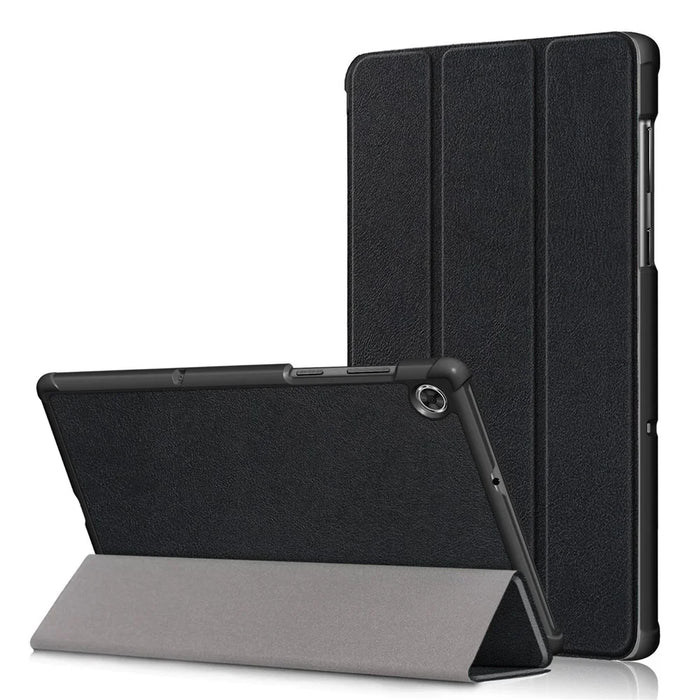 Tri-fold PU Leather Auto-wake/Sleep Smart Tablet Case for Lenovo Tab M10 HD Gen 2 TB-X306F / TB-X306X - Black - 1
