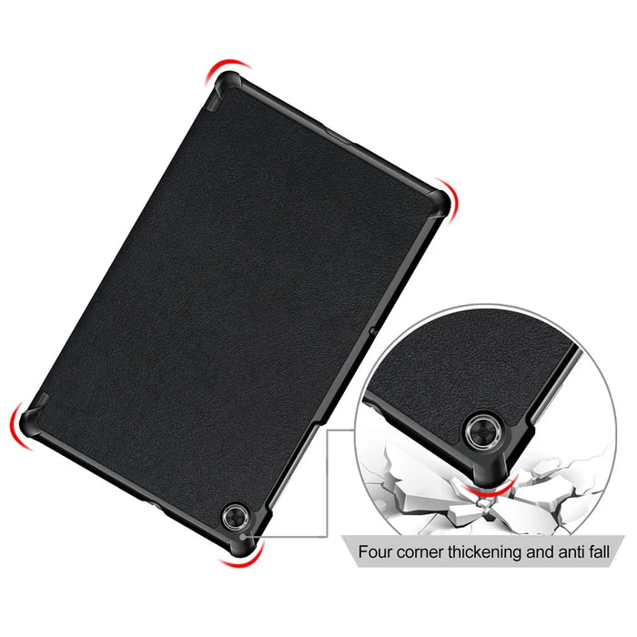 Tri-fold PU Leather Auto-wake/Sleep Smart Tablet Case for Lenovo Tab M10 HD Gen 2 TB-X306F / TB-X306X - Black - 6