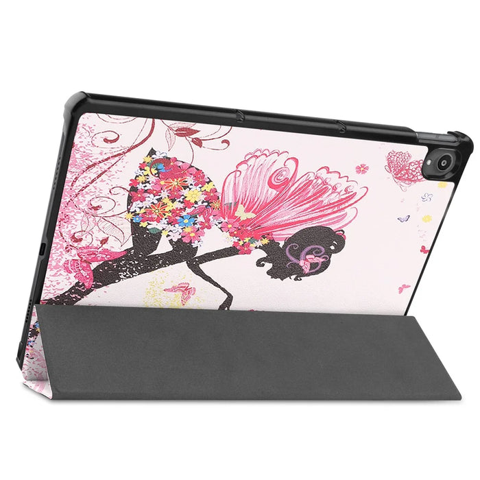 PU Leather Tri-Fold Stand Tablet Case with Dustproof Pattern Printing for Lenovo Tab P11 TB-J606F - Beauty - 5