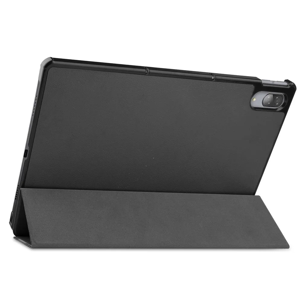 Stable Tri-fold Stand Leather Stand Tablet Case for Lenovo Tab P11 Pro TB-J706F - Black - 4