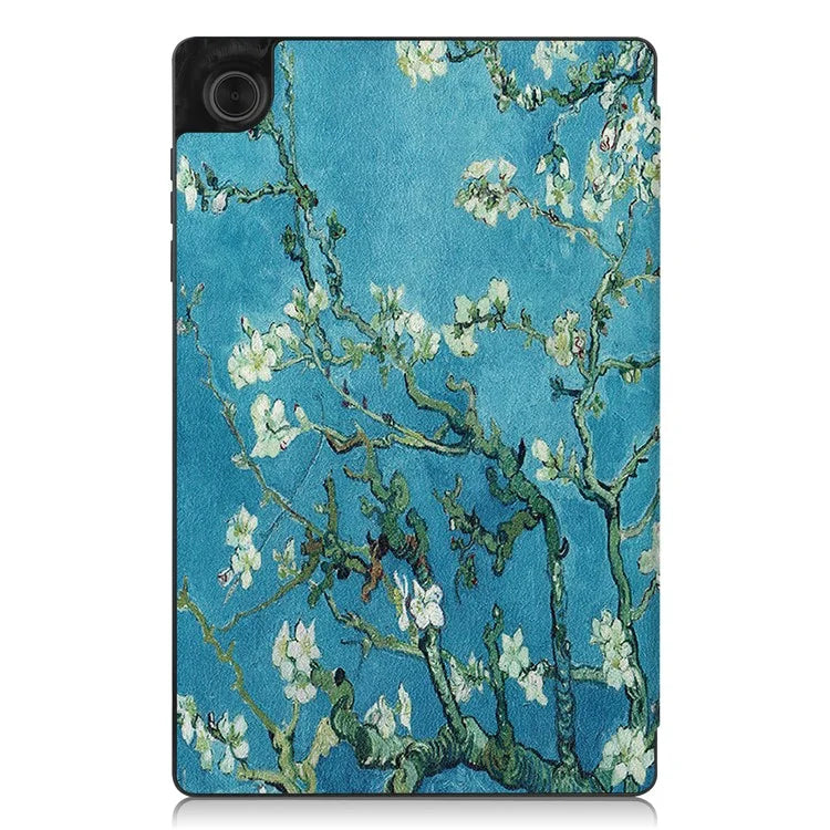 Tri-fold Stand + Pen Slot + Pattern Printing Leather Case for Lenovo Tab M10 HD Gen 2 TB-X306F / TB-X306X - Peach Blossom - 2