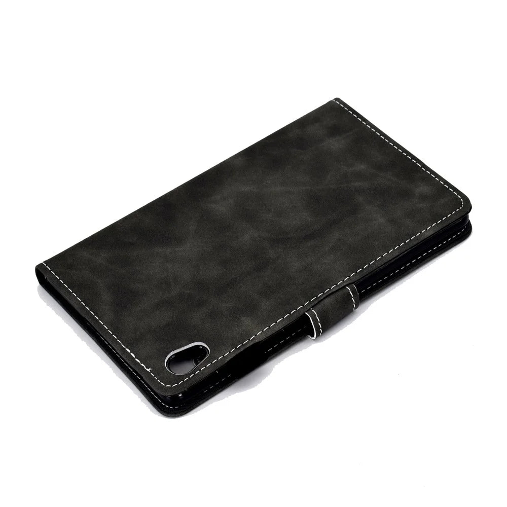 Microfiber Leather with Stand Case and Card Slots for Lenovo Tab M10 HD Gen 2 X306X - Black - 4