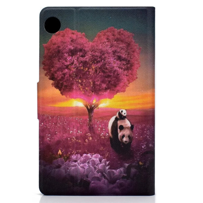 TPU + PU Leather Pattern Printing Tablet Case for Lenovo Tab M10 Plus - Pandas and Tree - 5
