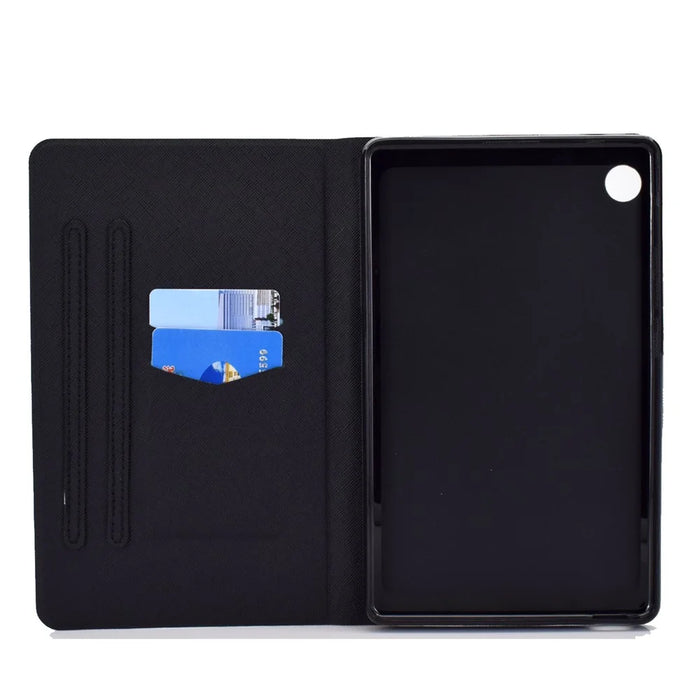 TPU + PU Leather Pattern Printing Tablet Case for Lenovo Tab M10 Plus - Pandas and Tree - 7