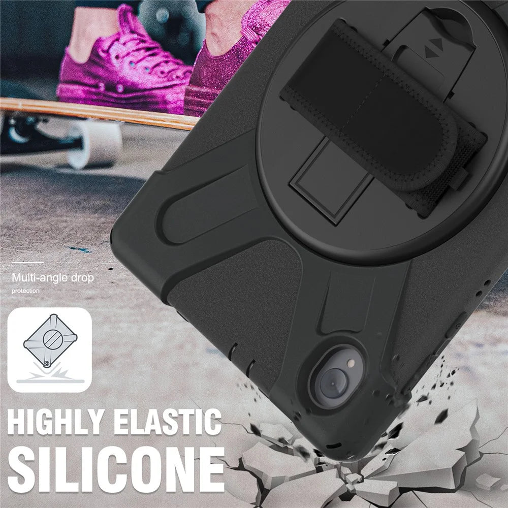 360° Swivel Kickstand PC + Silicone Case for Lenovo Tab M10 Plus (2020) / K10 (2021) TB-X606F / 606X / X6C6F / X6C6X / X6C6NBF - Black - 4