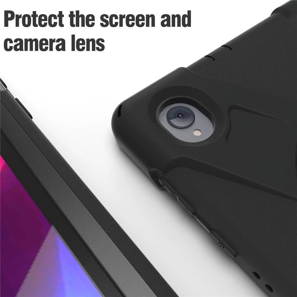 360° Swivel Kickstand PC + Silicone Case for Lenovo Tab M10 Plus (2020) / K10 (2021) TB-X606F / 606X / X6C6F / X6C6X / X6C6NBF - Black - 6