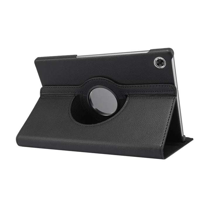 360° Swiveling Stand Design Litchi Texture Leather Case for Lenovo Tab M10 Plus - Black - 4