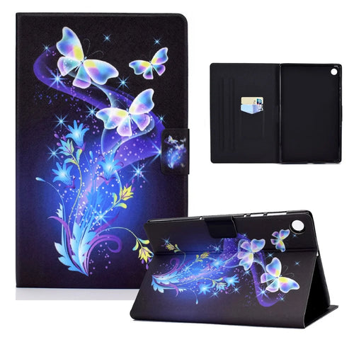Stand Design Leather Full Protection Tablet Case with Pattern Printing for Lenovo Tab M10 Plus - Butterflies and Flowers - 1