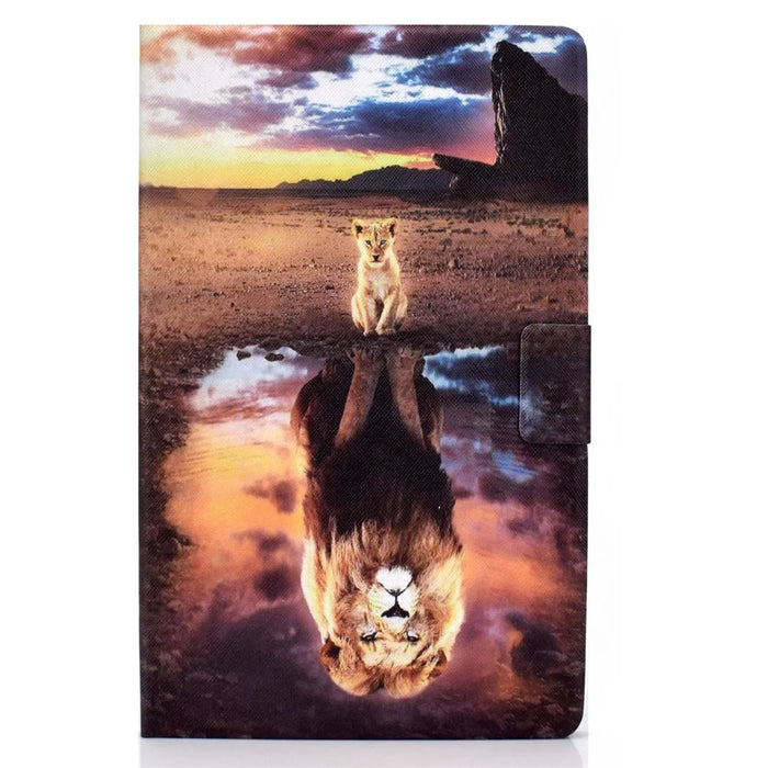 Shock-Proof Pattern Printing Leather Full Protection Tablet Case for Lenovo Tab M10 HD Gen 2 X306 - Lion - 5