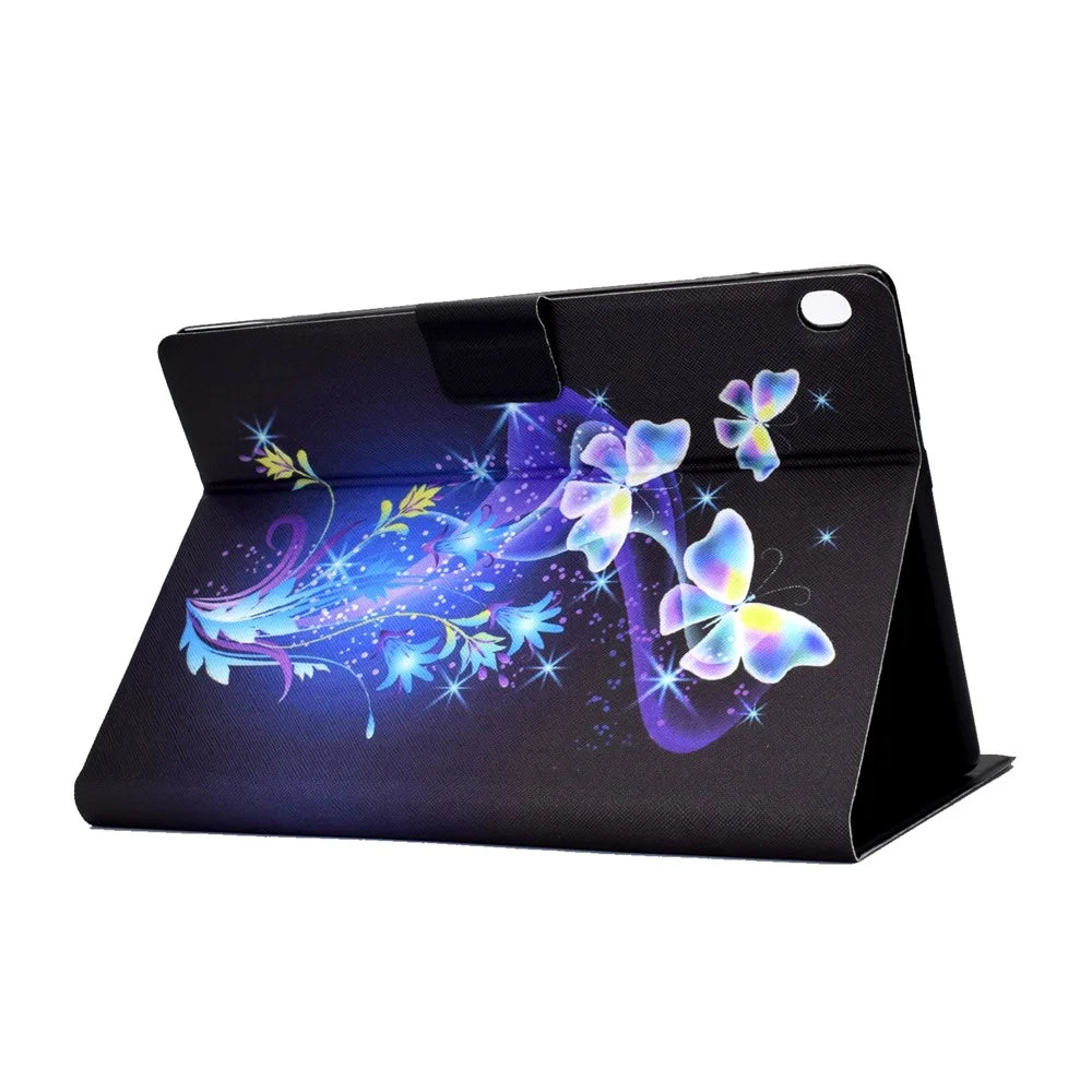 Pattern Printing Design Leather Full Protection Shock-Proof Tablet Case for Lenovo Tab M10 TB-X605F - Butterflies and Flowers - 7