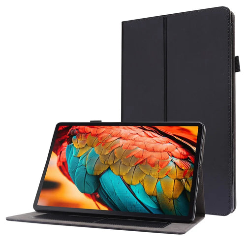 Crazy Horse Texture Two-Fold Design Leather Case for Lenovo Tab P11 / P11 5G 11-inch TB-J606F / J606X - Black - 1