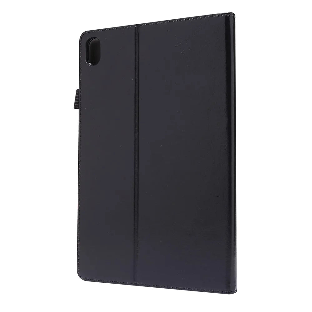 Crazy Horse Texture Two-Fold Design Leather Case for Lenovo Tab P11 / P11 5G 11-inch TB-J606F / J606X - Black - 3