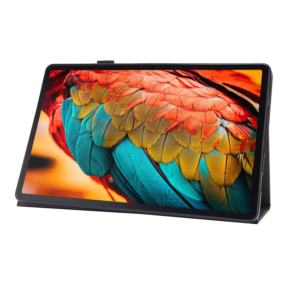 Crazy Horse Texture Two-Fold Design Leather Case for Lenovo Tab P11 / P11 5G 11-inch TB-J606F / J606X - Black - 6
