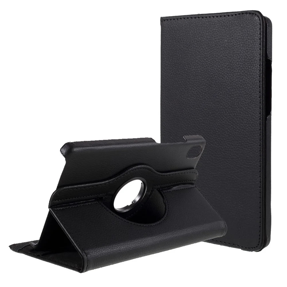 Leather Case with Rotating Stand Cover for Lenovo Tab M8 (1st Gen) HD8505/M8 (2nd Gen) HD8705 - Black - 1