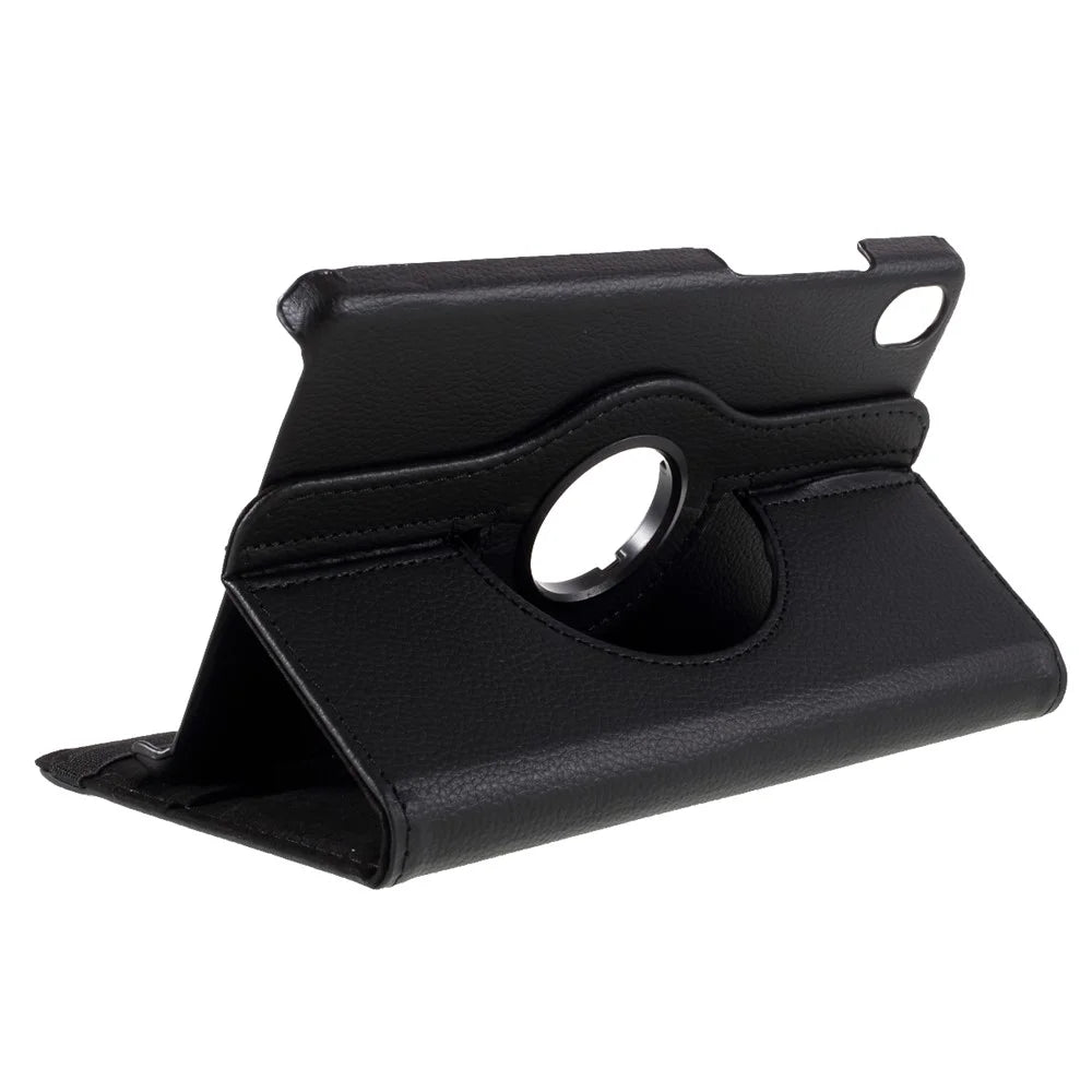 Leather Case with Rotating Stand Cover for Lenovo Tab M8 (1st Gen) HD8505/M8 (2nd Gen) HD8705 - Black - 7