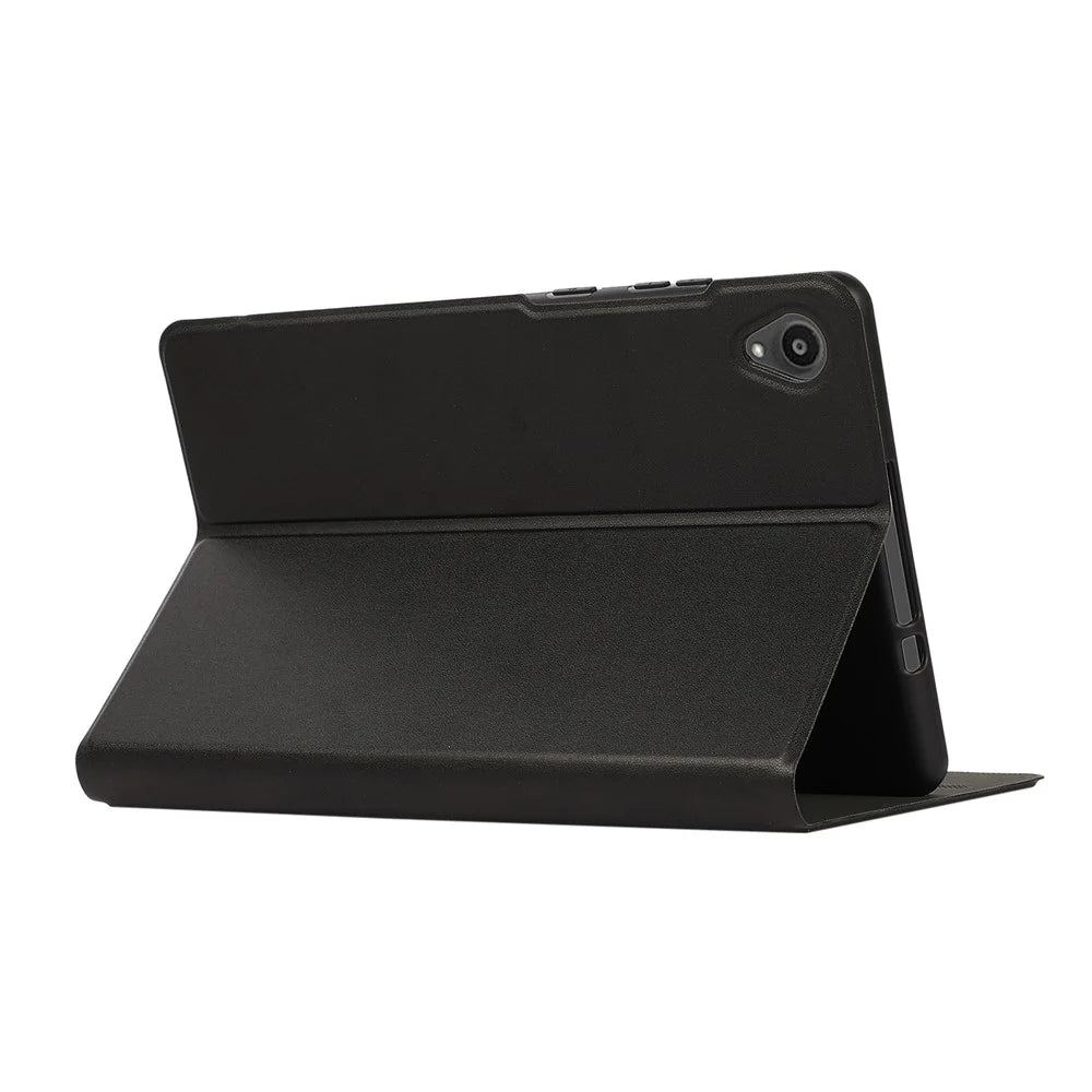 PU Leather Protector Full-Protection Case with Stand for Lenovo Tab M8 (2nd Gen) FHD - Black - 4