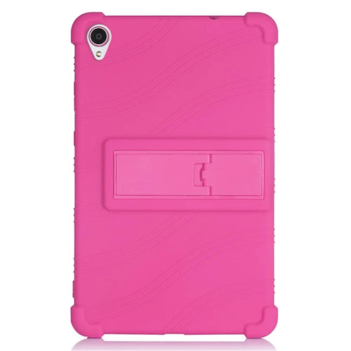 Slide-Out Kickstand Design Soft Silicone Tablet Cover Case for Lenovo Tab M8 8705/8505 - Rose - 1