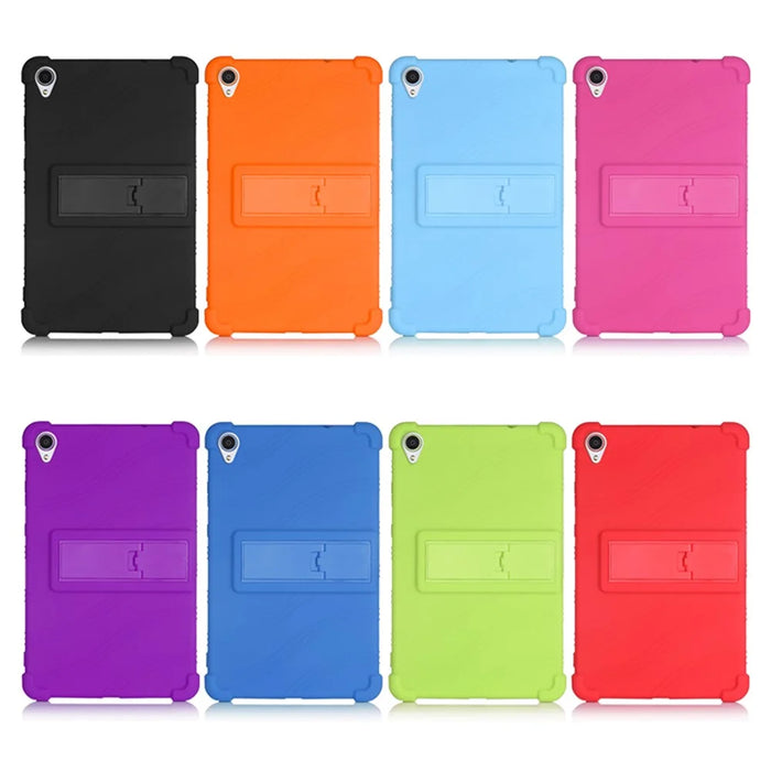 Slide-Out Kickstand Design Soft Silicone Tablet Cover Case for Lenovo Tab M8 8705/8505 - Rose - 7