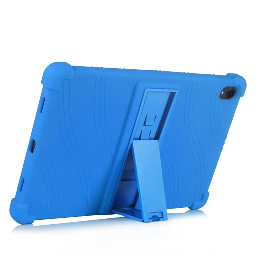 Slide-Out Kickstand Design Multi-Color Silicone Tablet Cover Case for Lenovo Tab P11 / P11 5G 11 inch TB-J606F / J606X - Blue - 3