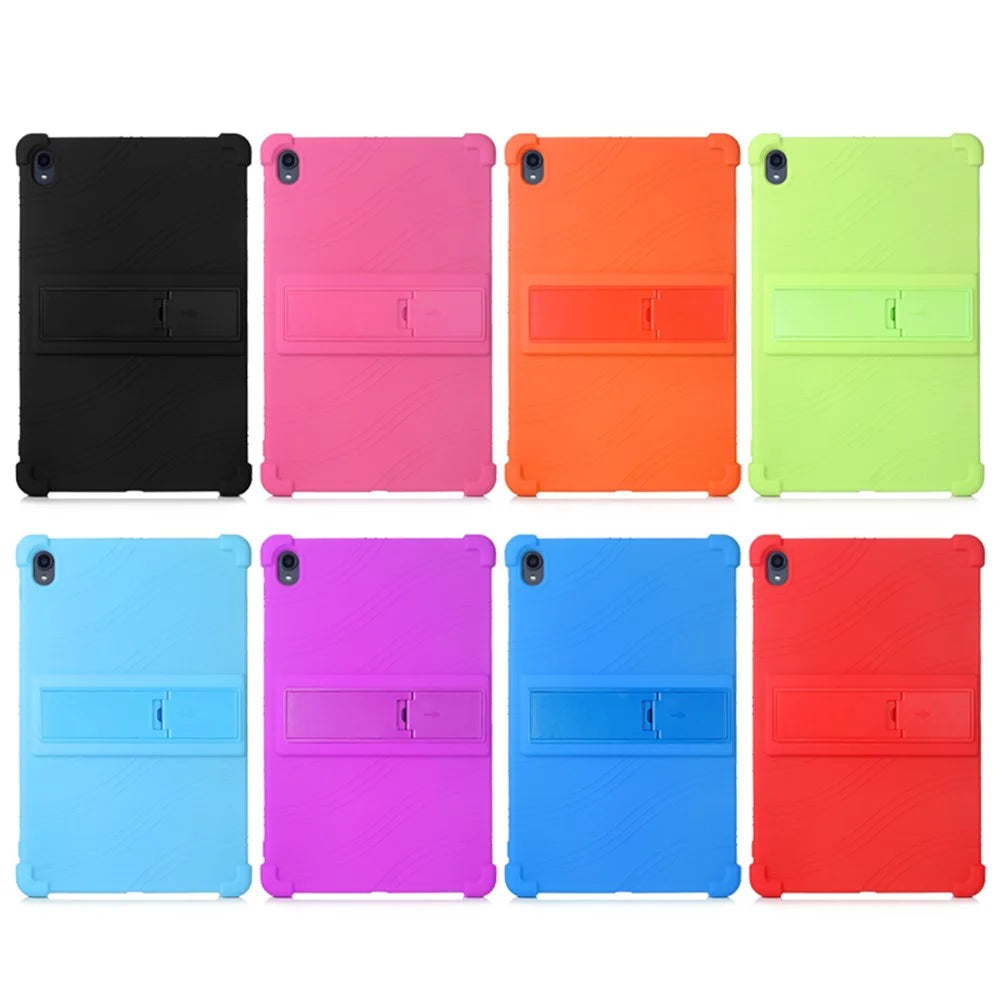 Slide-Out Kickstand Design Multi-Color Silicone Tablet Cover Case for Lenovo Tab P11 / P11 5G 11 inch TB-J606F / J606X - Blue - 7