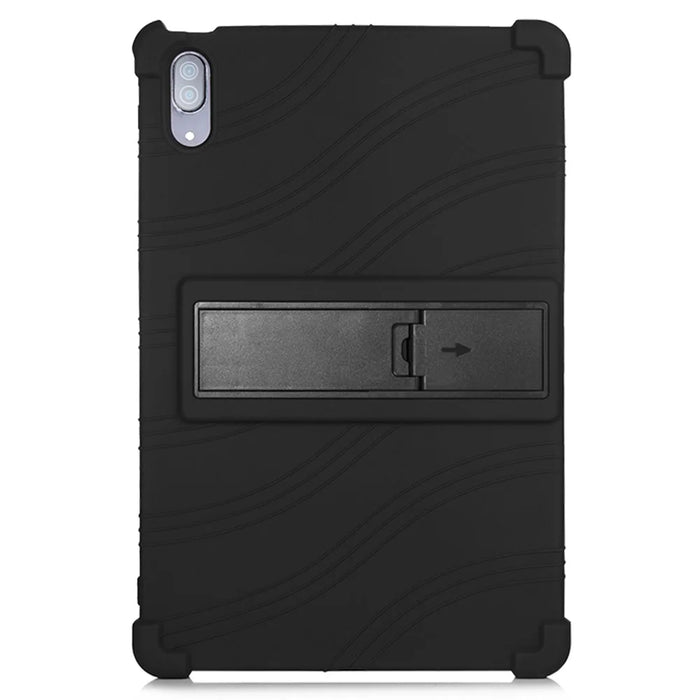Shockproof Case for Lenovo Tab P11 Pro (2021) Silicone Tablet Cover with Kickstand - Black - 1