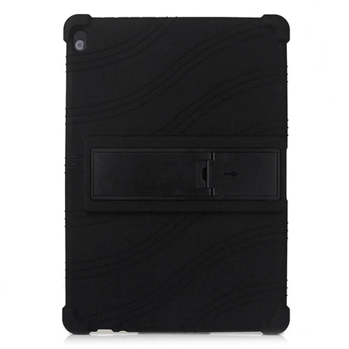 Slide-Out Kickstand Design Silicone Tablet Cover Case for Lenovo Tab M10 TB-X605F - Black - 1